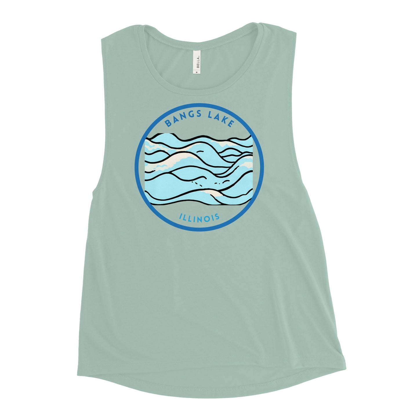 Bangs Lake Illinois Freshwater Waves Ladies’ Muscle Tank