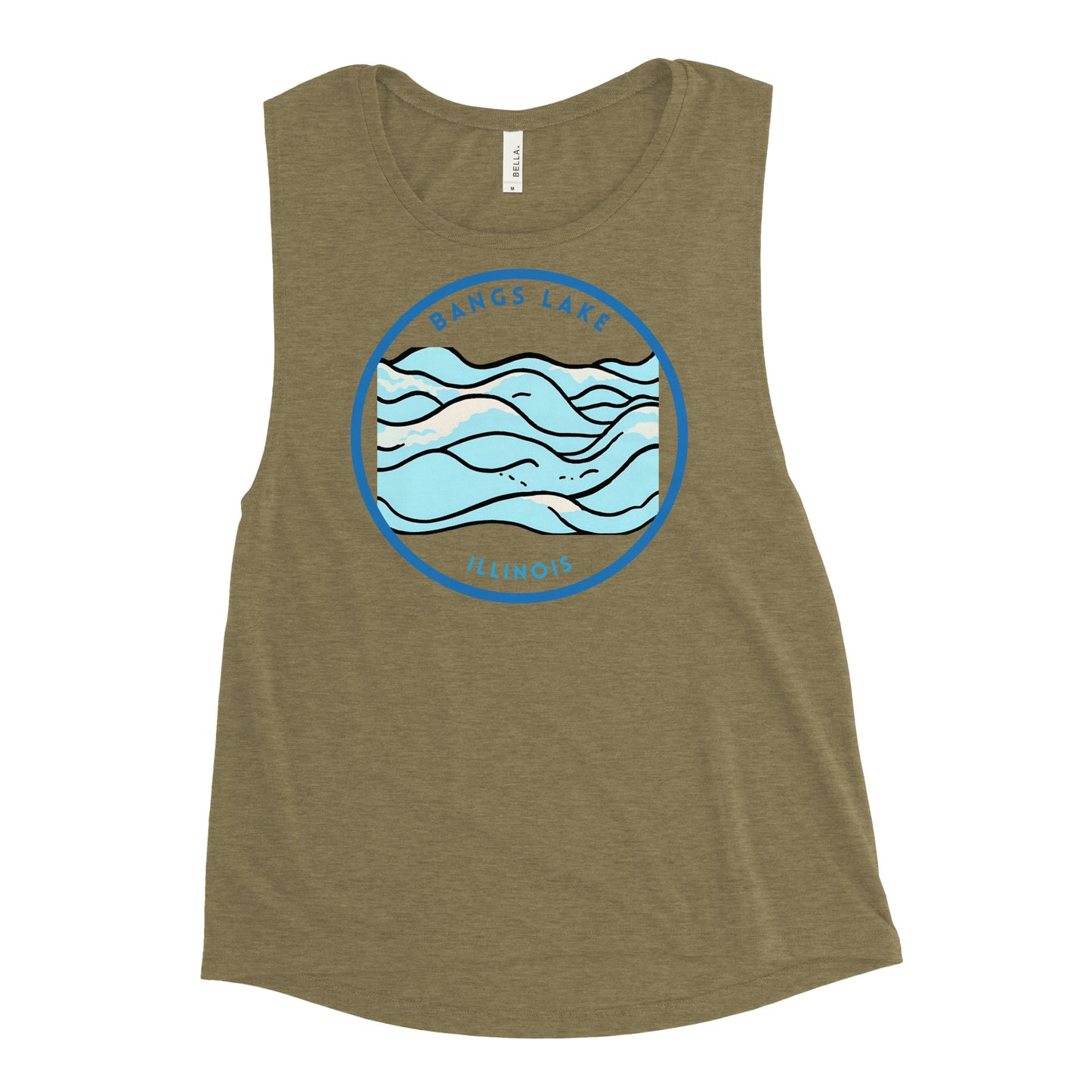 Bangs Lake Illinois Freshwater Waves Ladies’ Muscle Tank