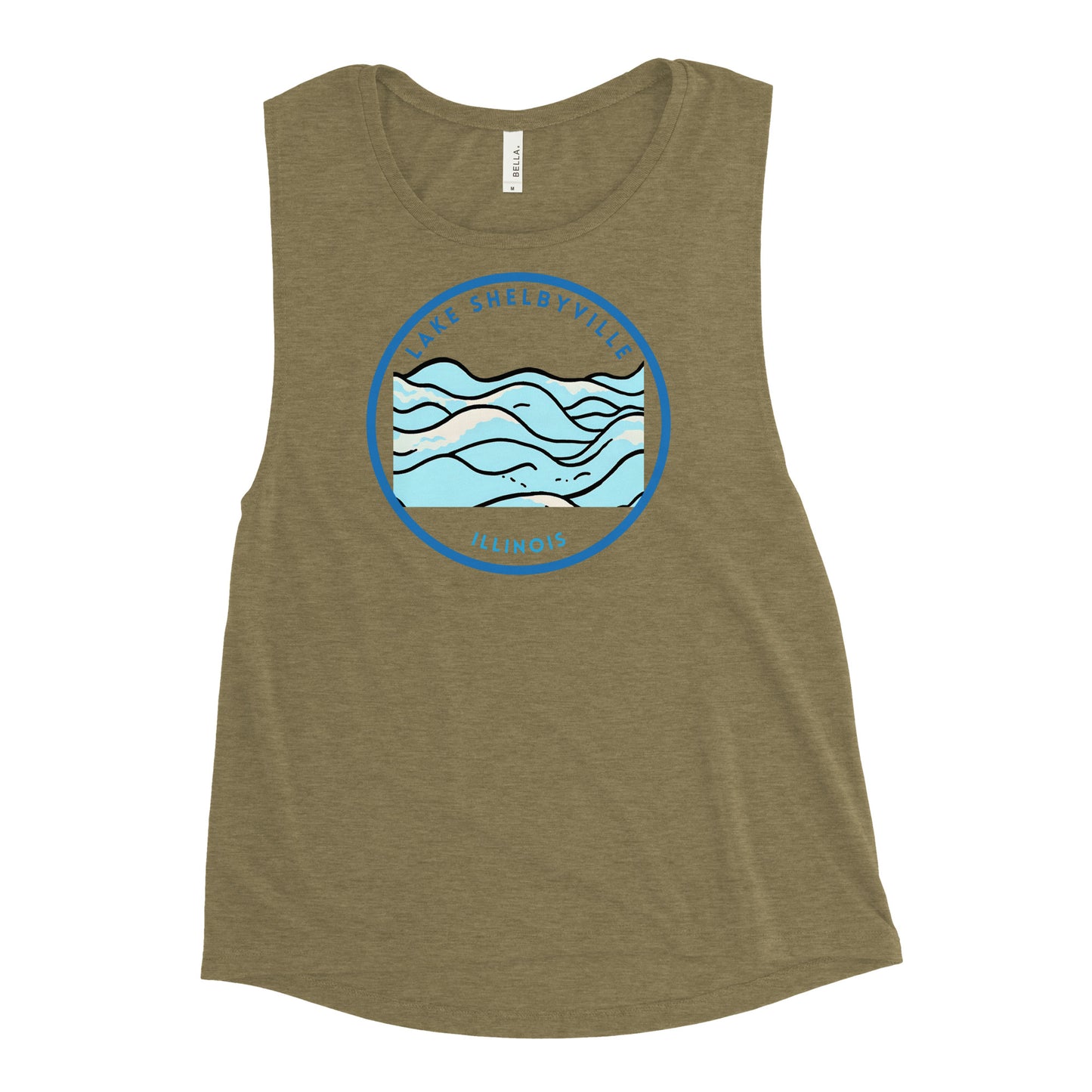 Lake Shelbyville Illinois Freshwater Waves Ladies’ Muscle Tank