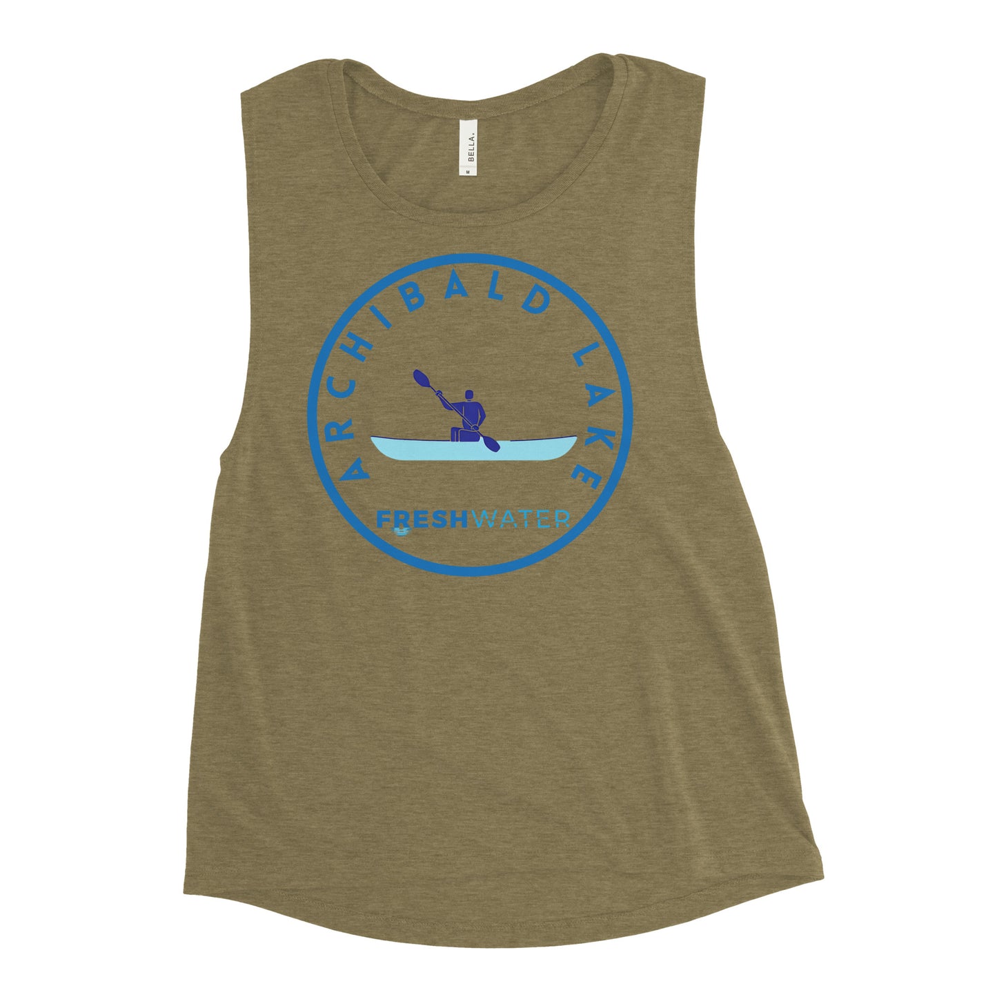 Archibald Lake Wisconsin Freshwater Kayak Ladies’ Muscle Tank