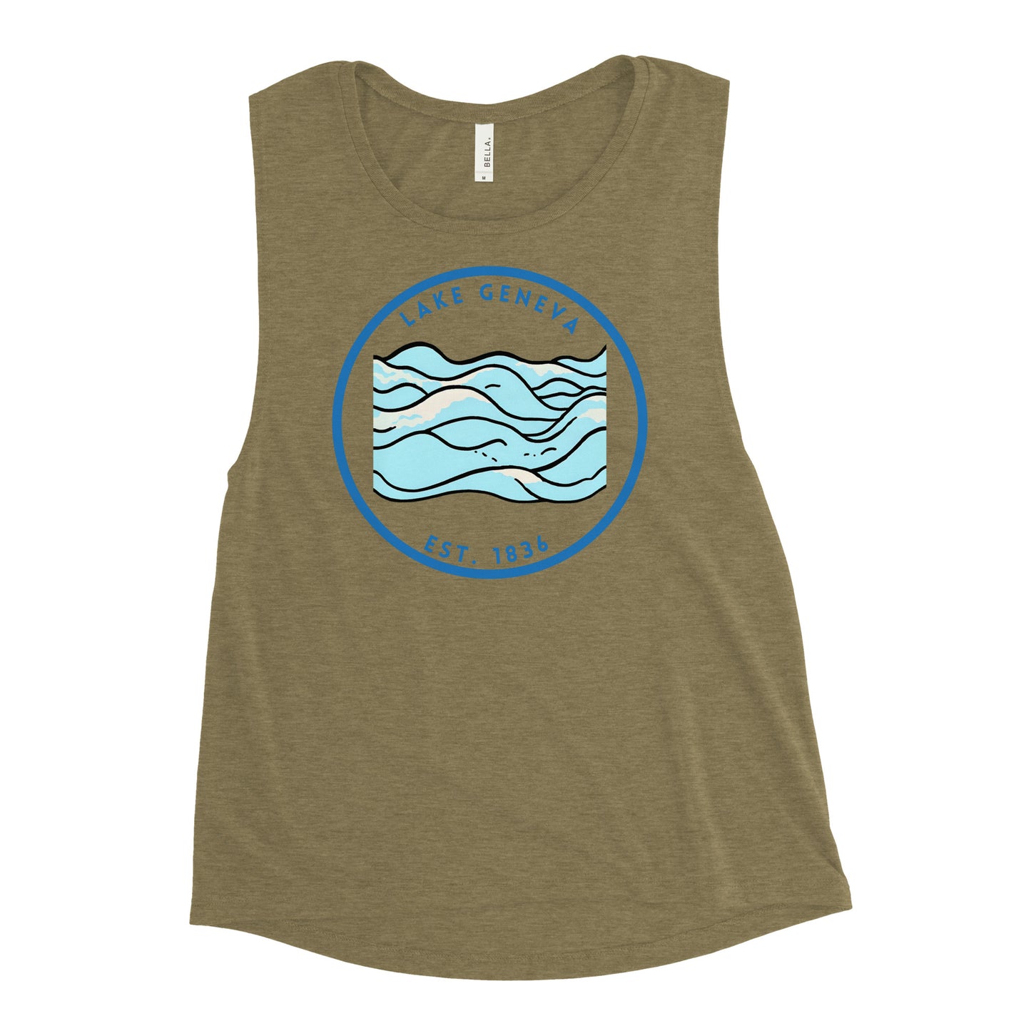 Lake Geneva Wisconsin Freshwater Waves Ladies’ Muscle Tank