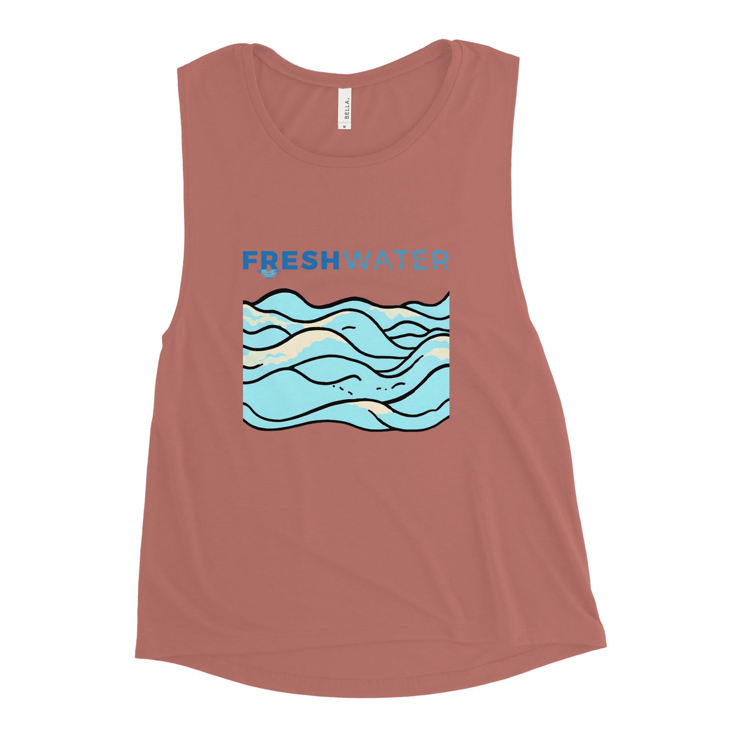 Freshwater Waves Blue Ladies’ Muscle Tank
