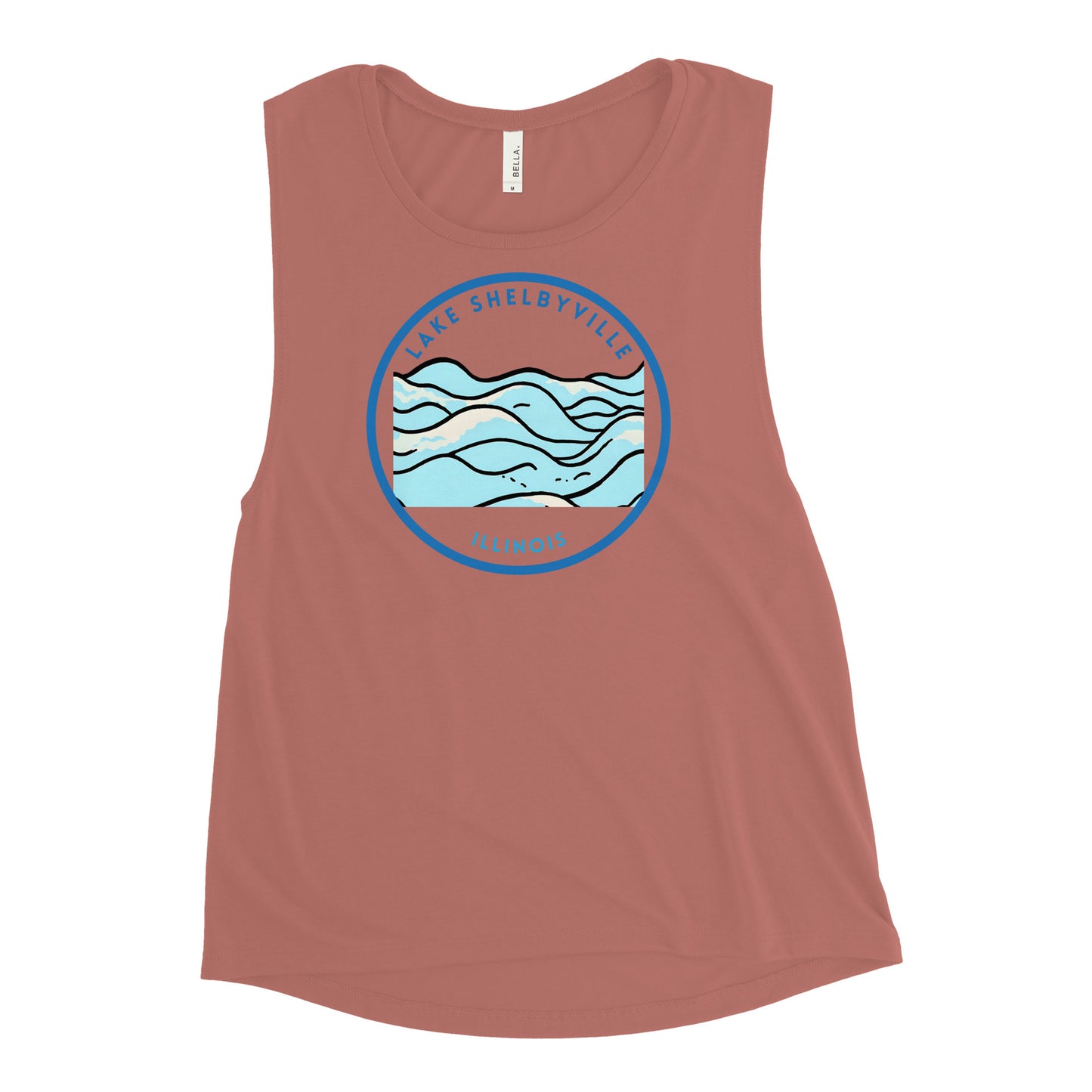 Lake Shelbyville Illinois Freshwater Waves Ladies’ Muscle Tank