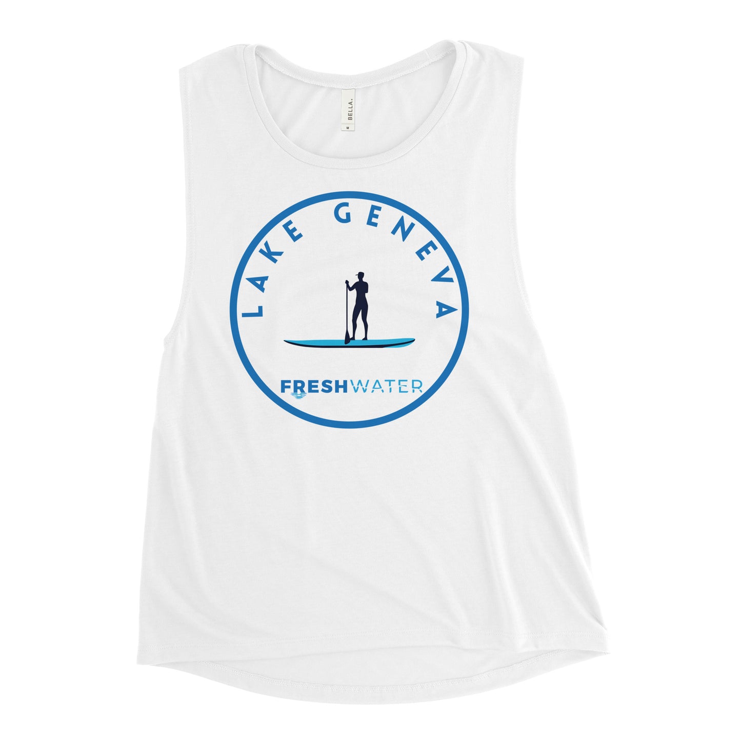 Lake Geneva Wisconsin Freshwater Paddle Ladies’ Muscle Tank