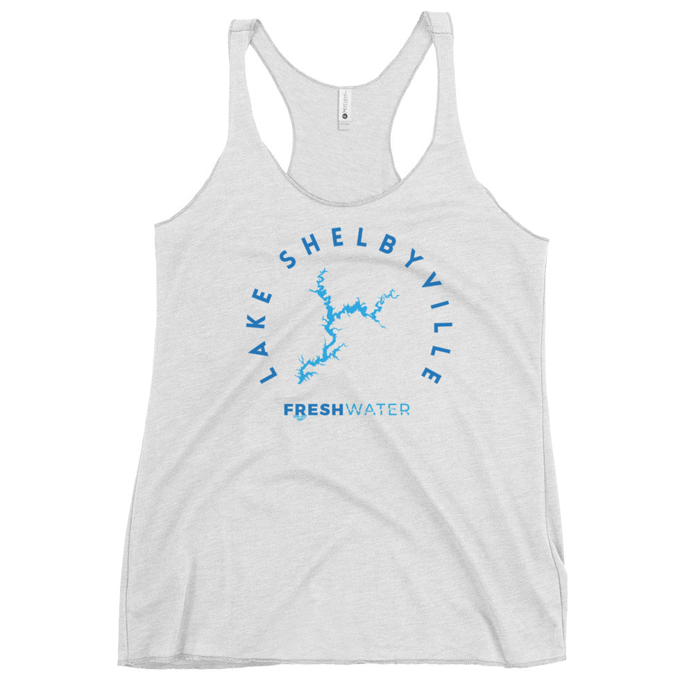 Lake Shelbyville Illinois Freshwater Blue Women's Racerback Tank