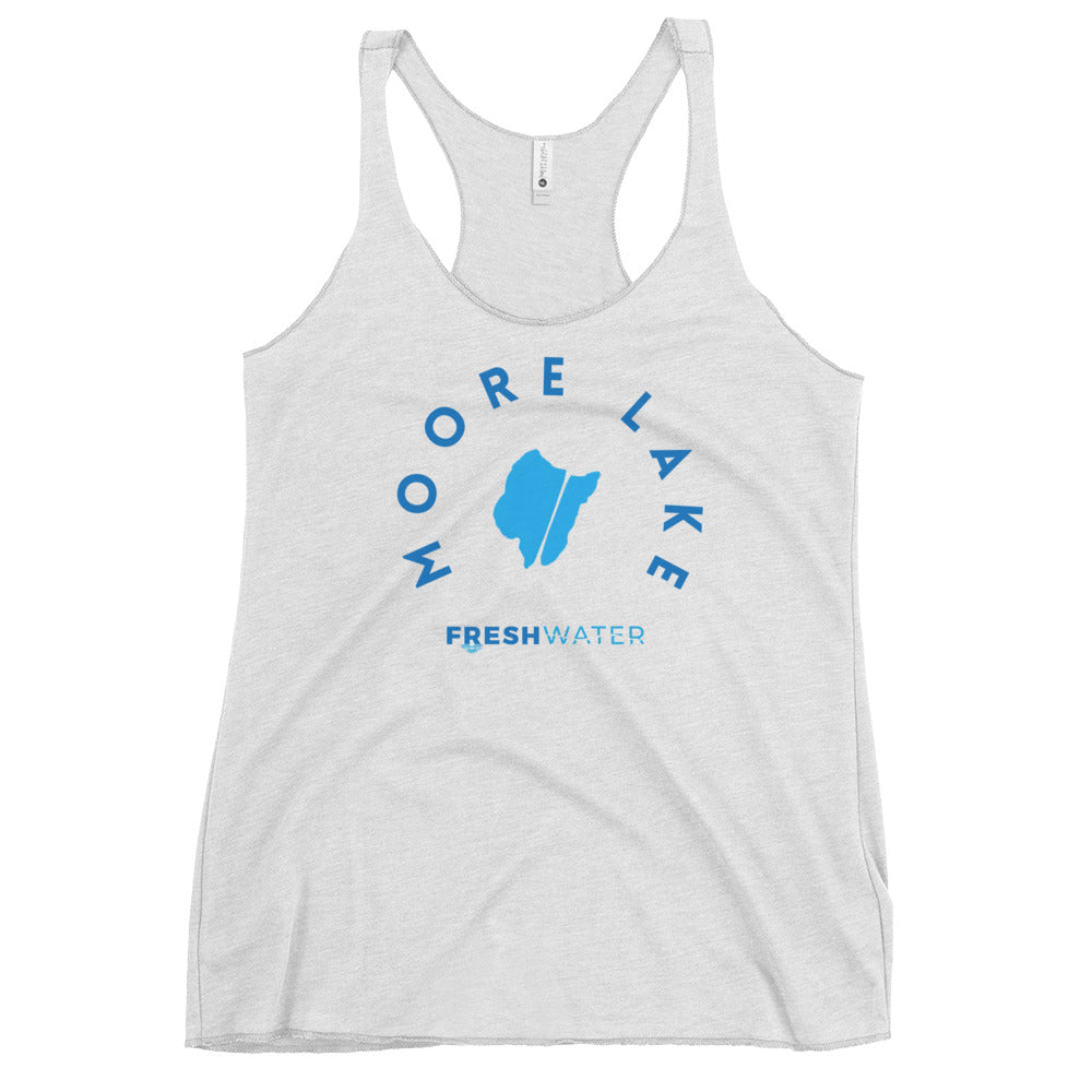 Moore Lake Minnesota Freshwater Blue Women's Racerback Tank
