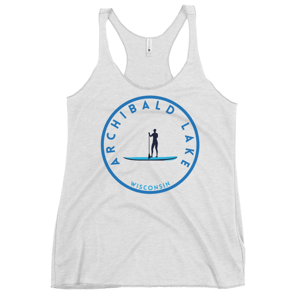 Archibald Lake Wisconsin Freshwater Paddle Women's Racerback Tank