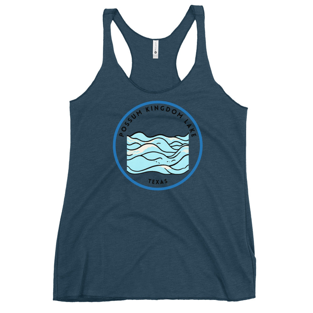 Possum Kingdom Lake Texas Freshwater Waves Women's Racerback Tank