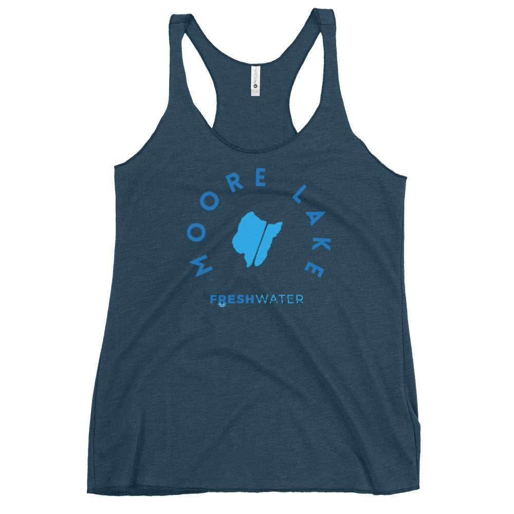 Moore Lake Minnesota Freshwater Blue Women's Racerback Tank