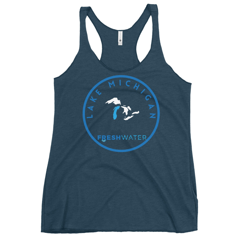 Lake Michigan Freshwater Great Lakes Women's Racerback Tank