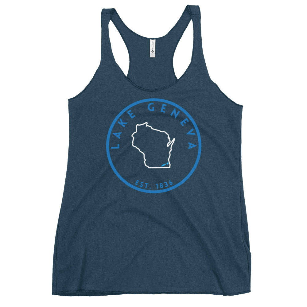 Lake Geneva Wisconsin Freshwater SO Women's Racerback Tank