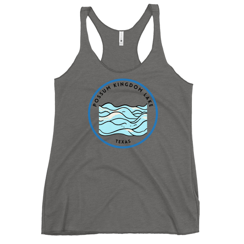 Possum Kingdom Lake Texas Freshwater Waves Women's Racerback Tank