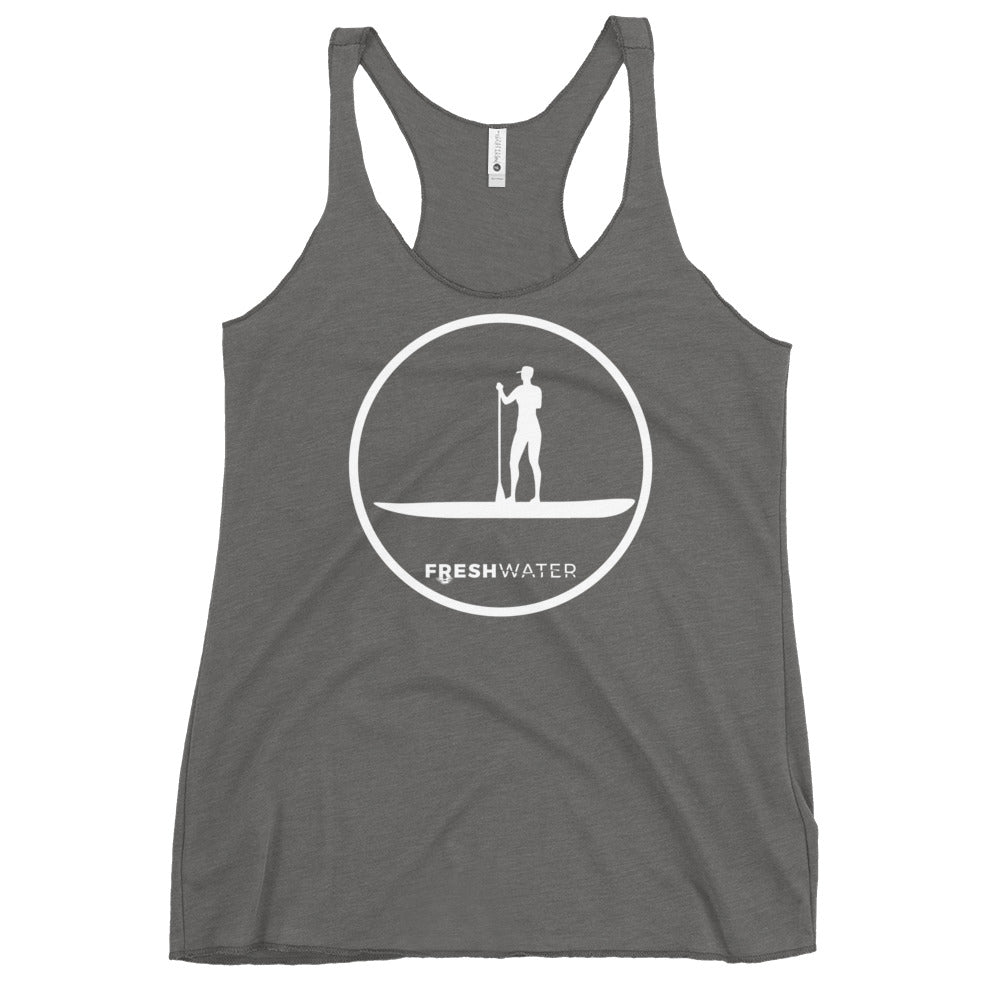 Freshwater Paddle BW Women's Racerback Tank