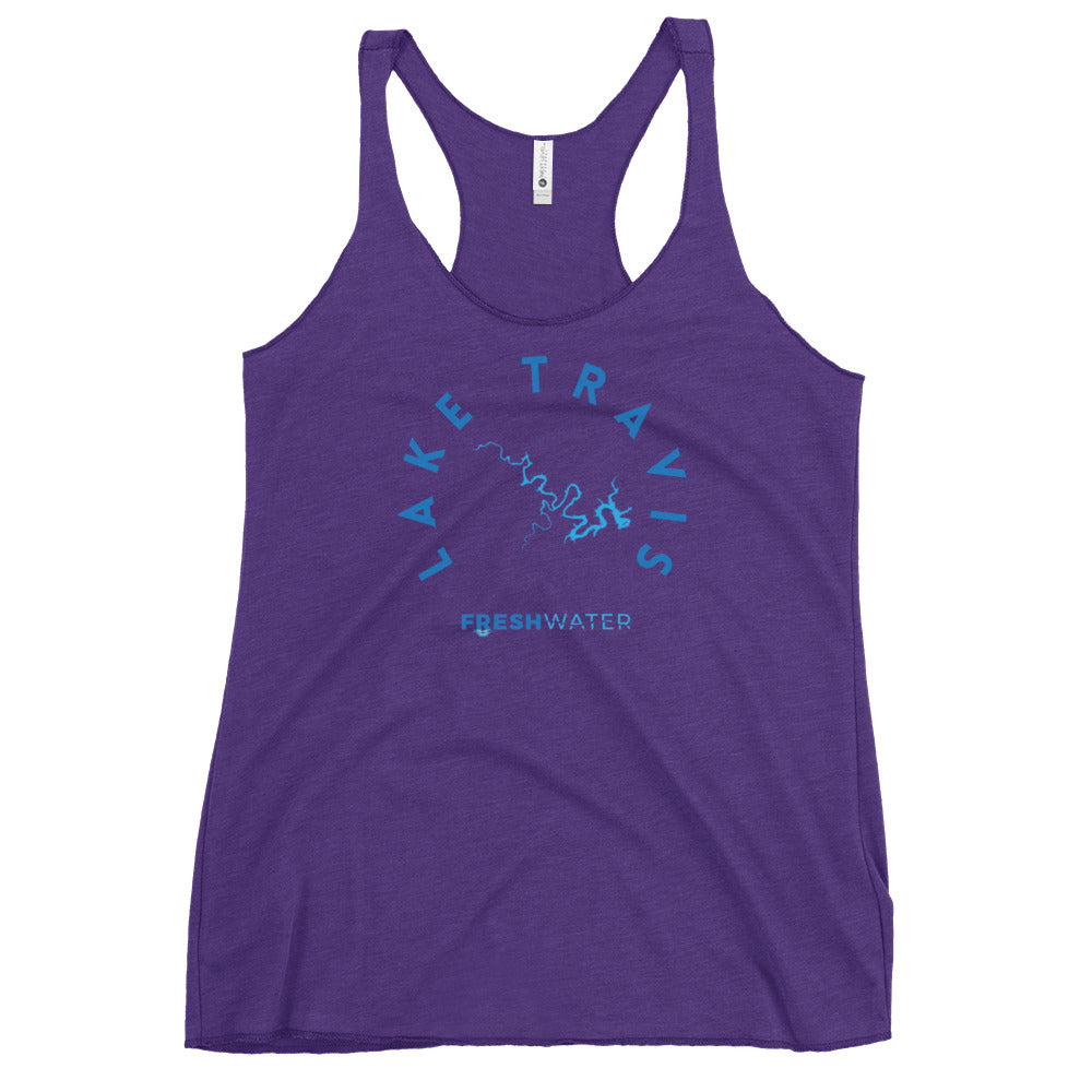 Lake Travis Texas Freshwater Blue Women's Racerback Tank