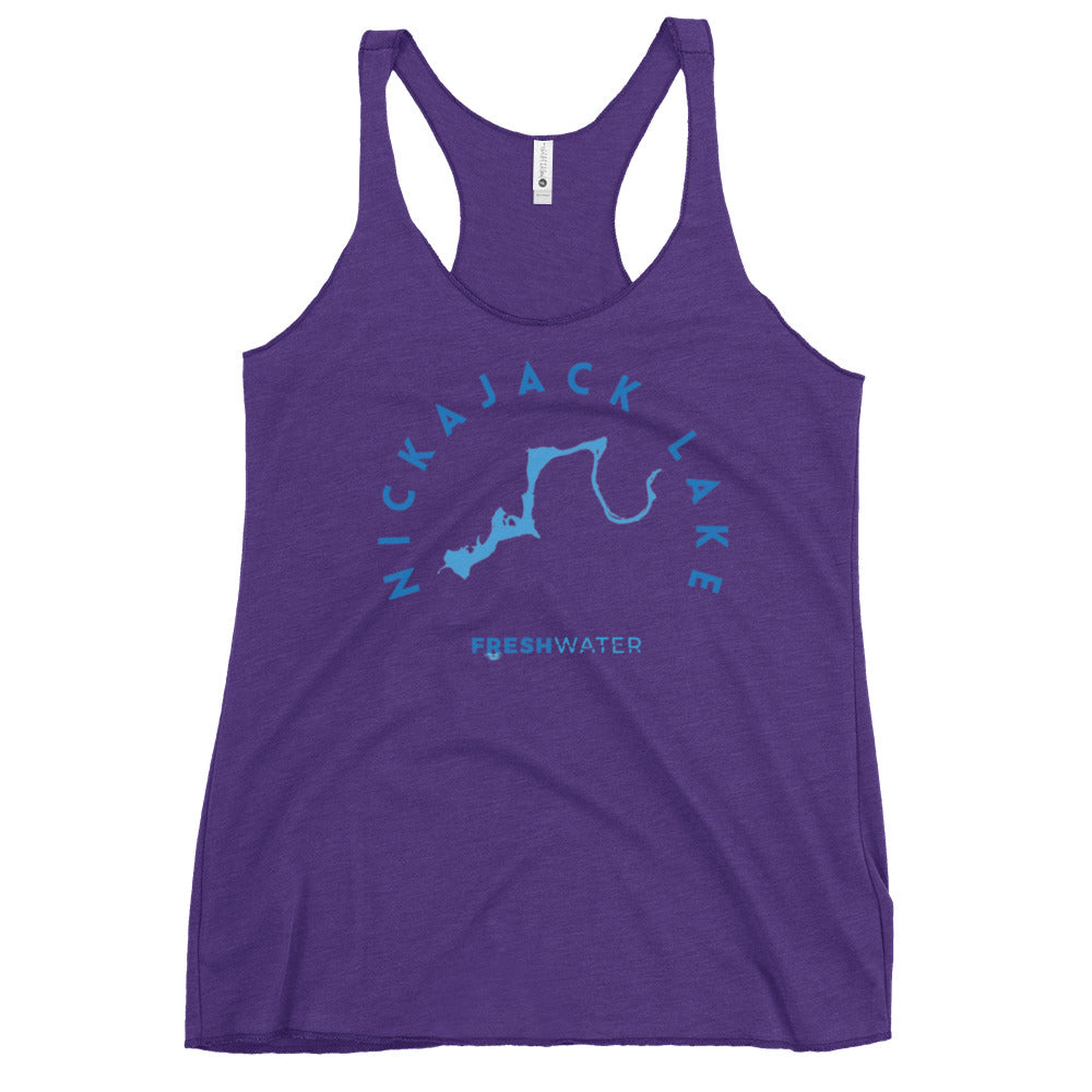 Nickajack Lake Tennessee Freshwater Blue Women's Racerback Tank