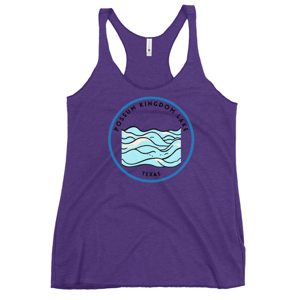 Possum Kingdom Lake Texas Freshwater Waves Women's Racerback Tank