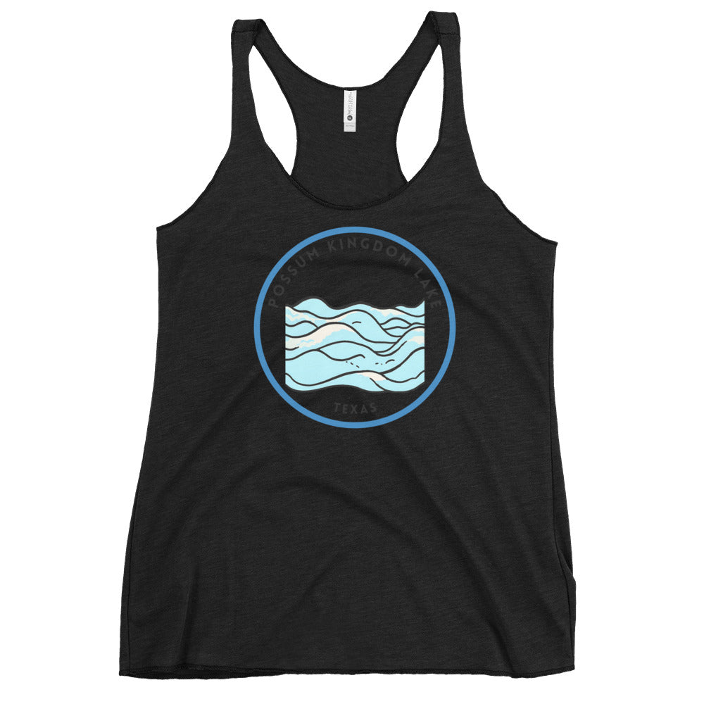 Possum Kingdom Lake Texas Freshwater Waves Women's Racerback Tank