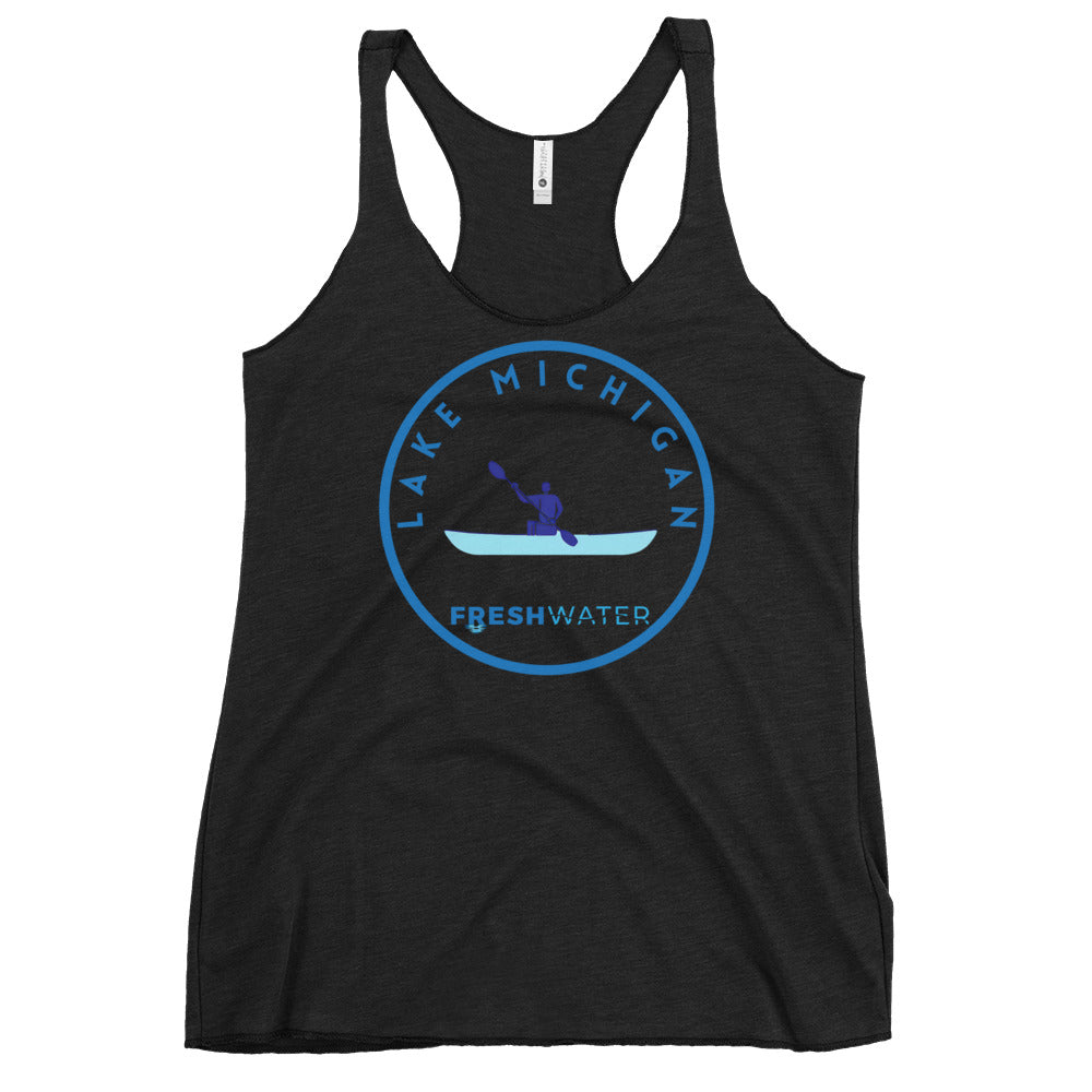 Lake Michigan Freshwater Kayak Women's Racerback Tank