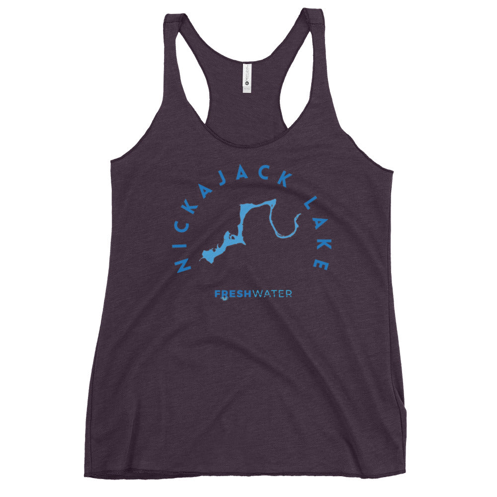 Nickajack Lake Tennessee Freshwater Blue Women's Racerback Tank