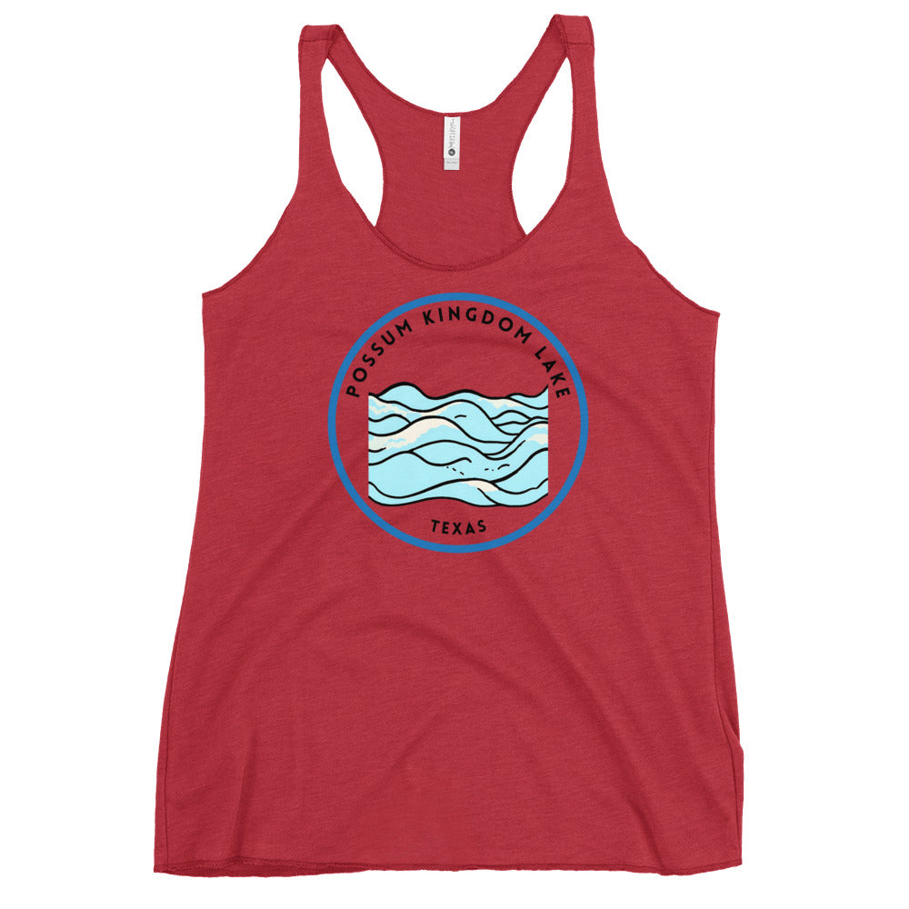 Possum Kingdom Lake Texas Freshwater Waves Women's Racerback Tank