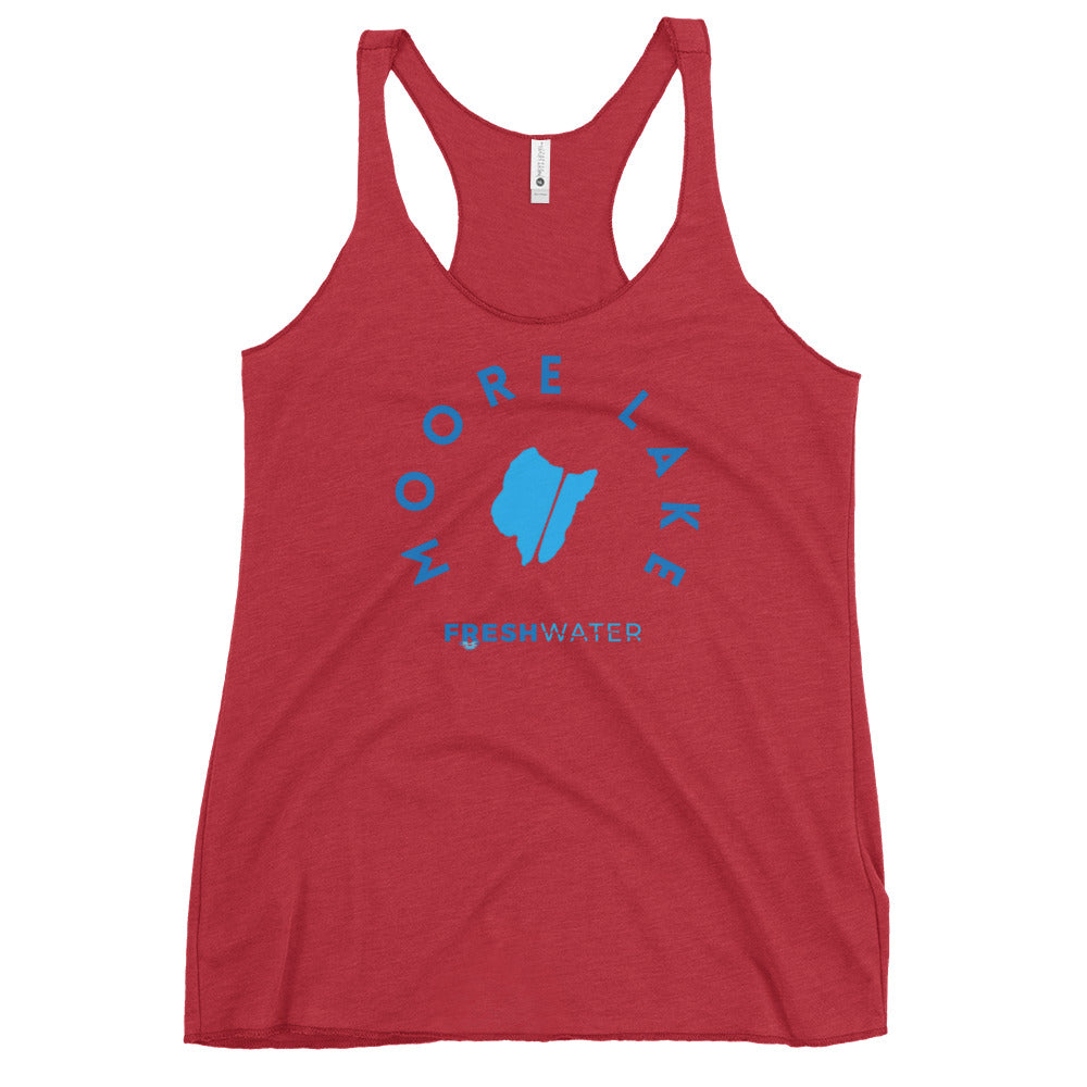Moore Lake Minnesota Freshwater Blue Women's Racerback Tank