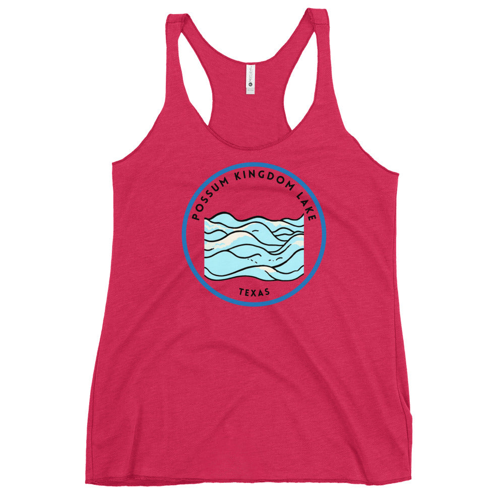 Possum Kingdom Lake Texas Freshwater Waves Women's Racerback Tank
