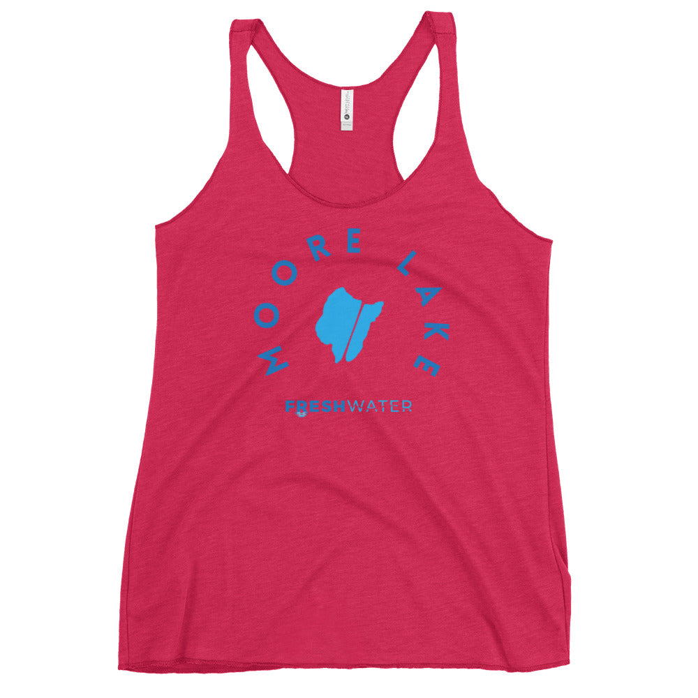 Moore Lake Minnesota Freshwater Blue Women's Racerback Tank