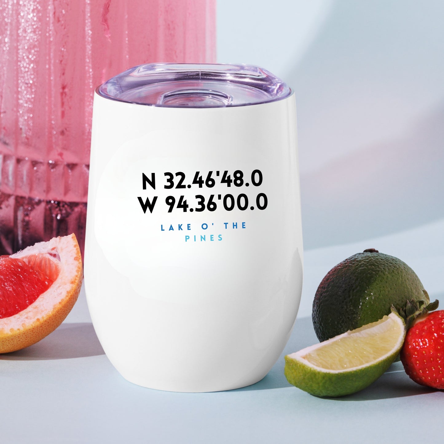 Lake O' the Pines Premium Wine tumbler