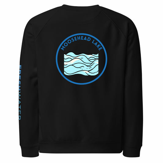 Moosehead Lake organic raglan sweatshirt