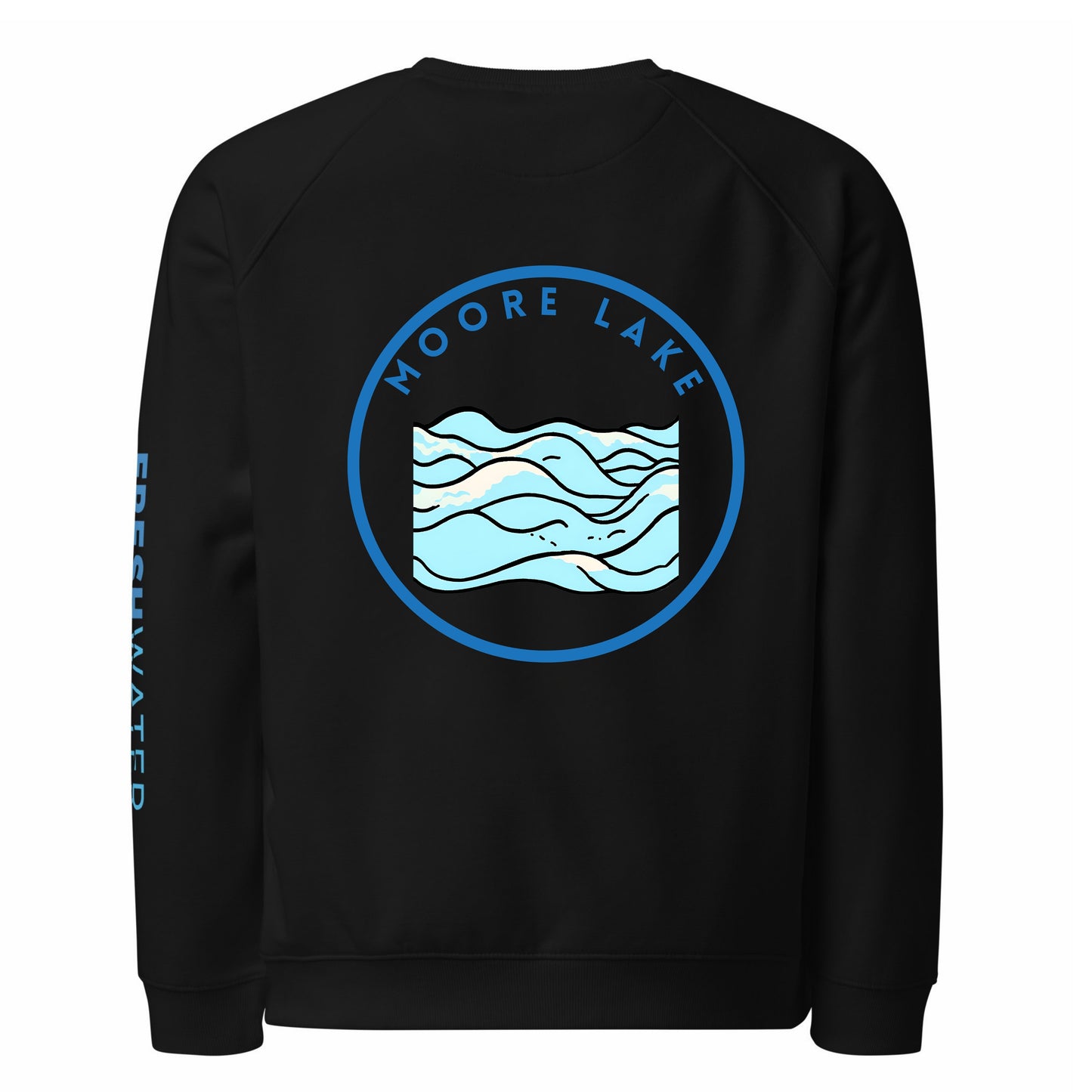 Moore Lake organic raglan sweatshirt