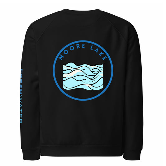 Moore Lake organic raglan sweatshirt