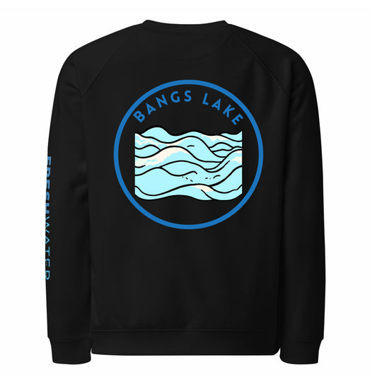 Bangs Lake organic raglan sweatshirt