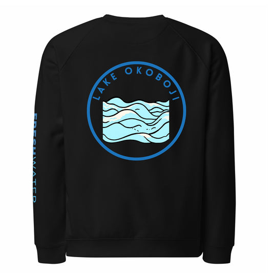 Lake Okoboji Premium organic raglan sweatshirt