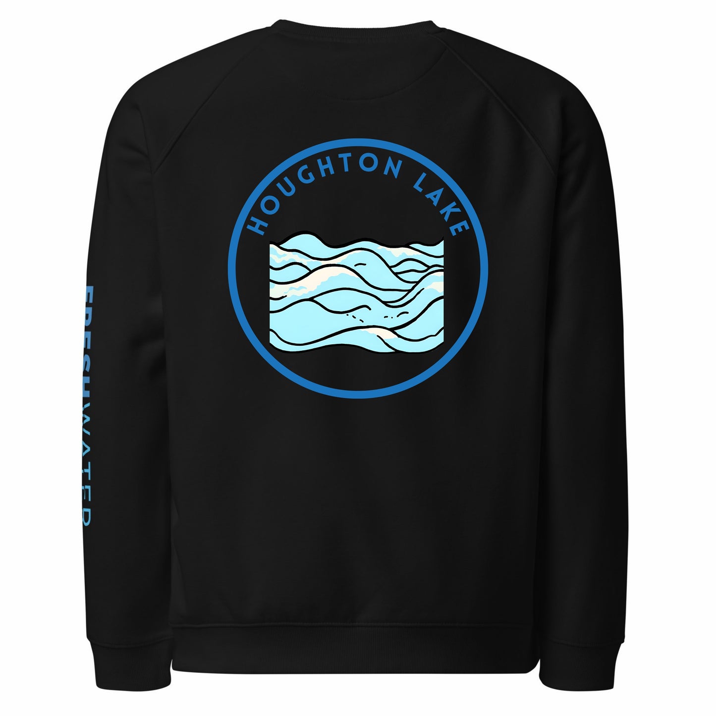 Houghton Lake organic raglan sweatshirt