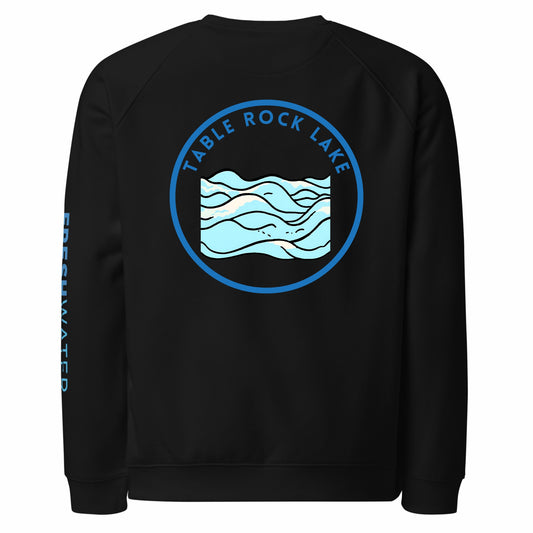 Table Rock Lake organic raglan sweatshirt