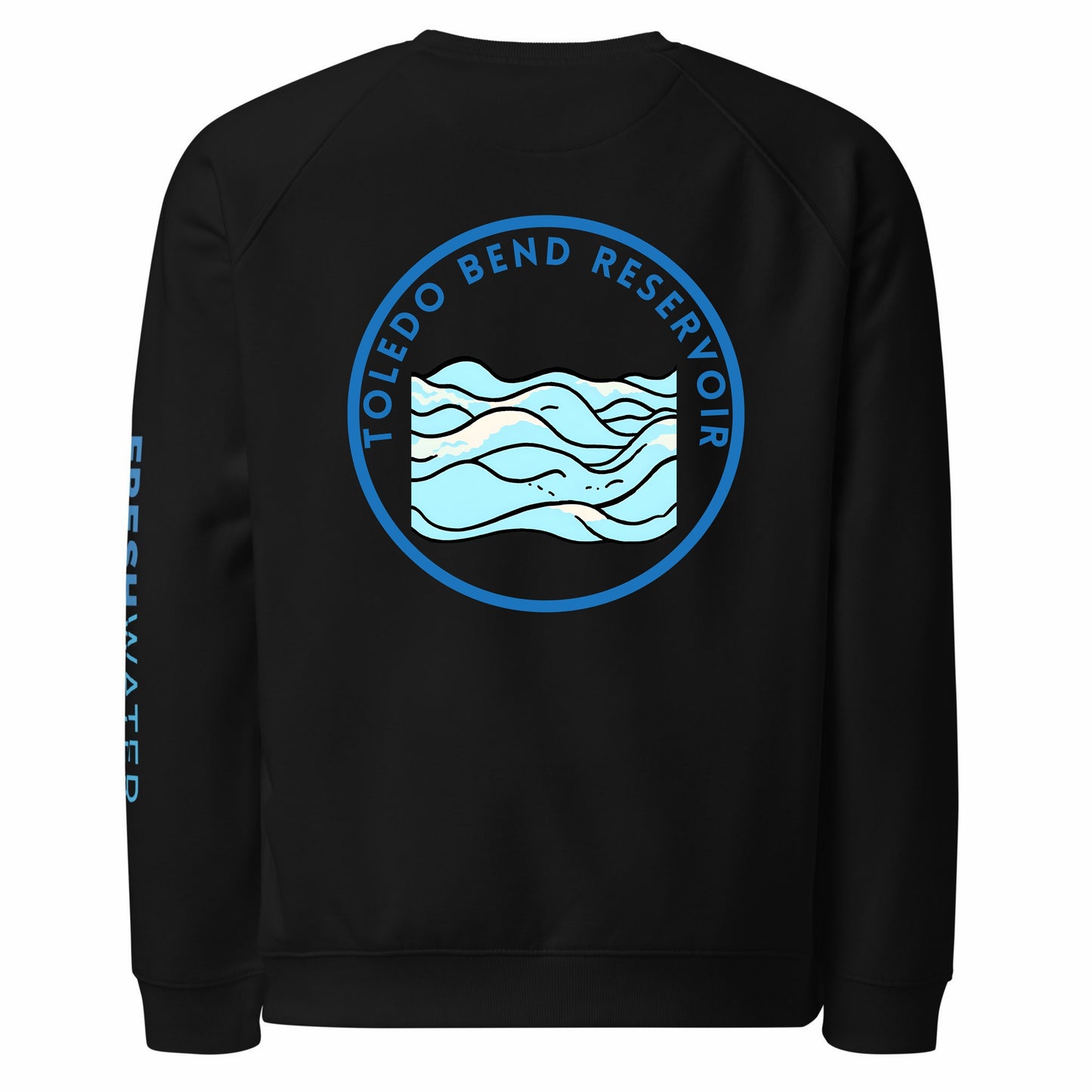 Toledo Bend Reservoir organic raglan sweatshirt