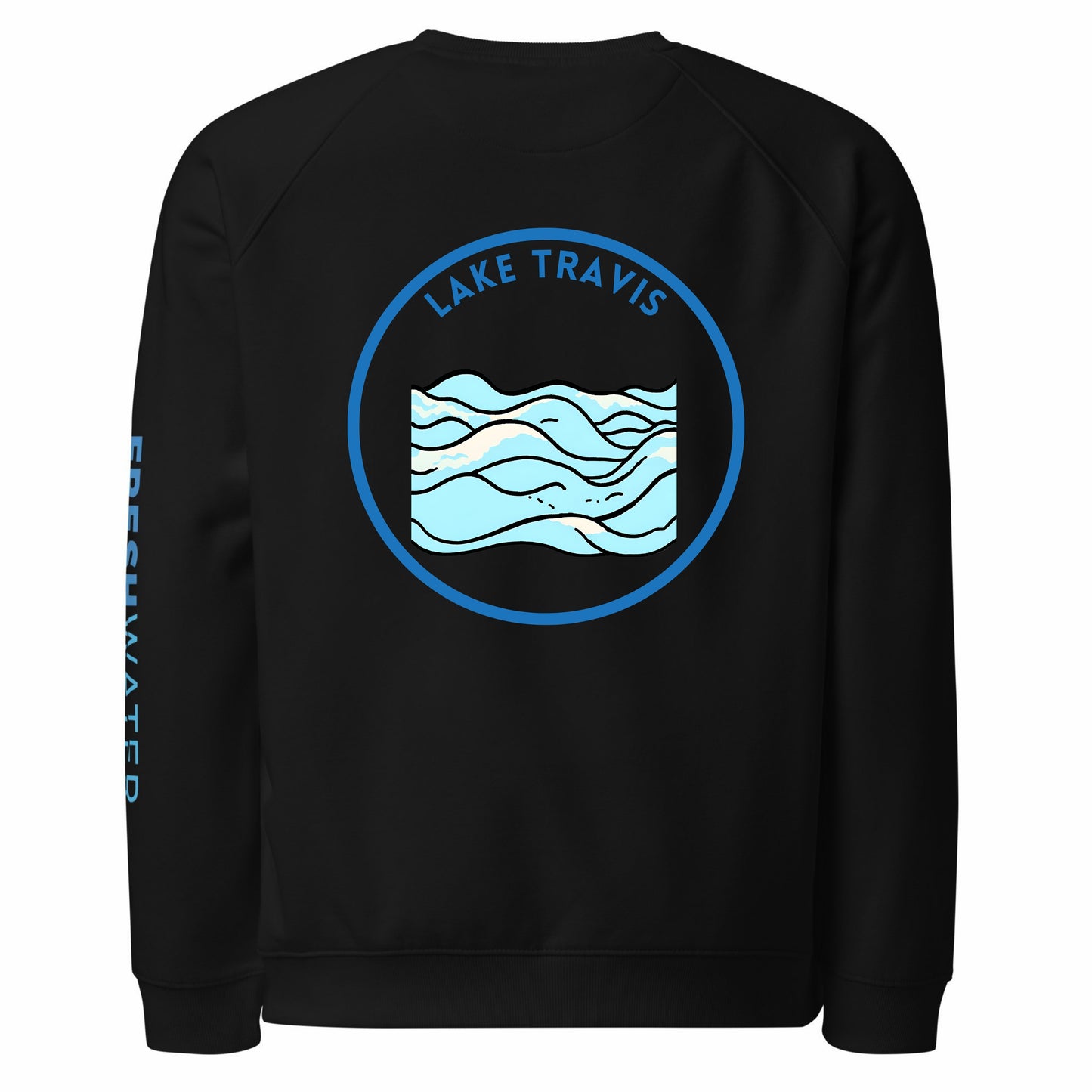 Lake Travis Premium organic raglan sweatshirt
