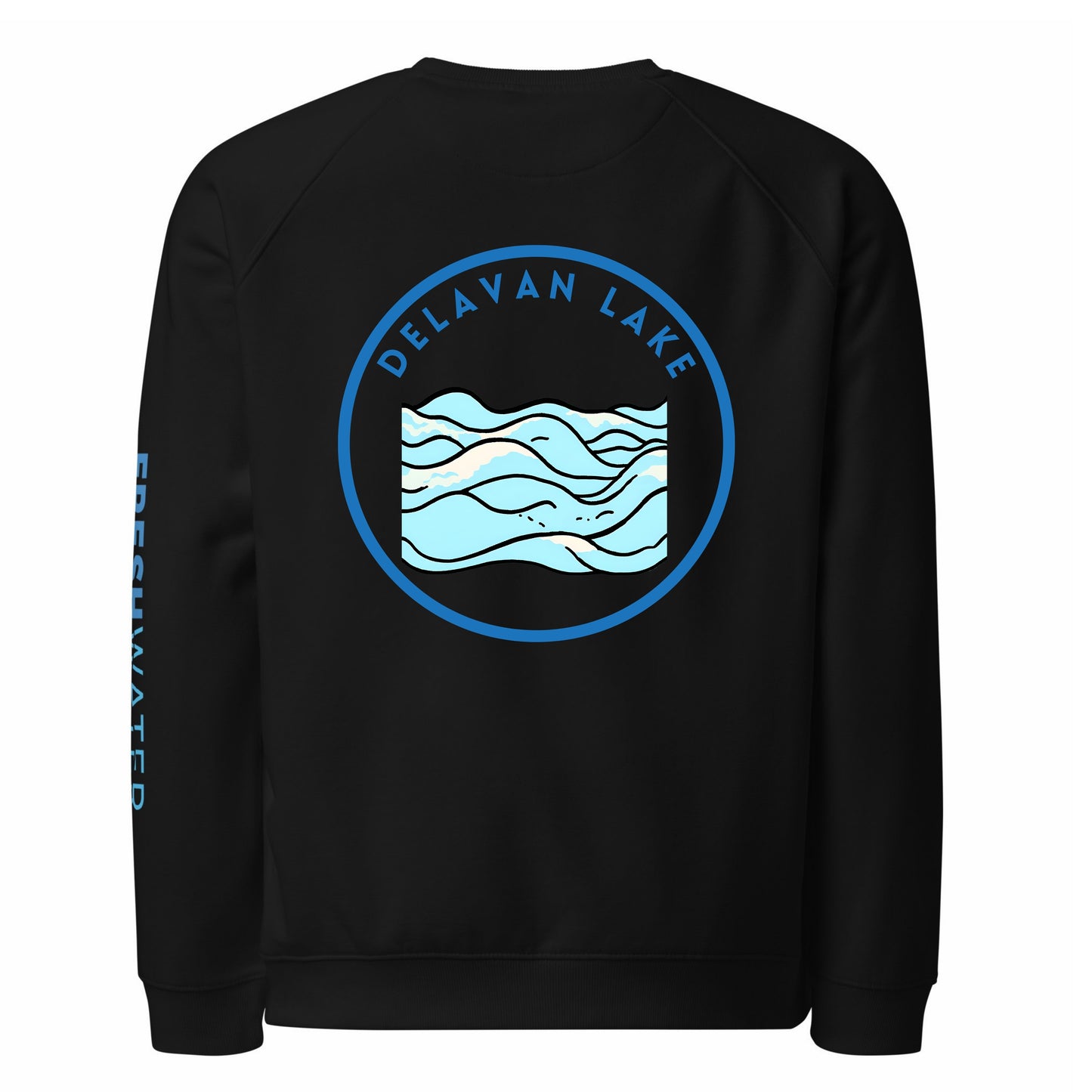 Delavan Lake organic raglan sweatshirt