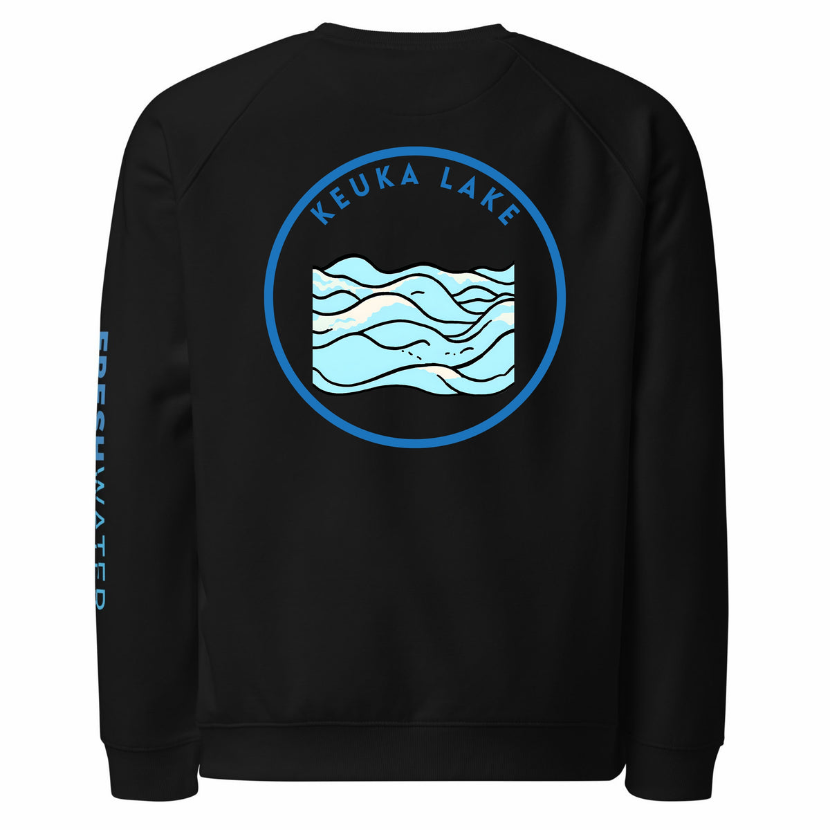 Keuka Lake organic raglan sweatshirt
