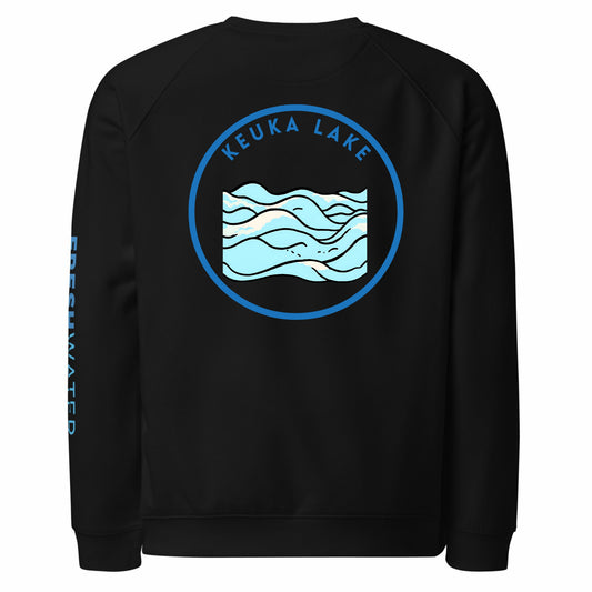 Keuka Lake organic raglan sweatshirt