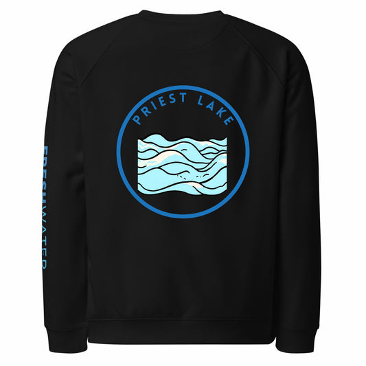 Priest Lake organic raglan sweatshirt