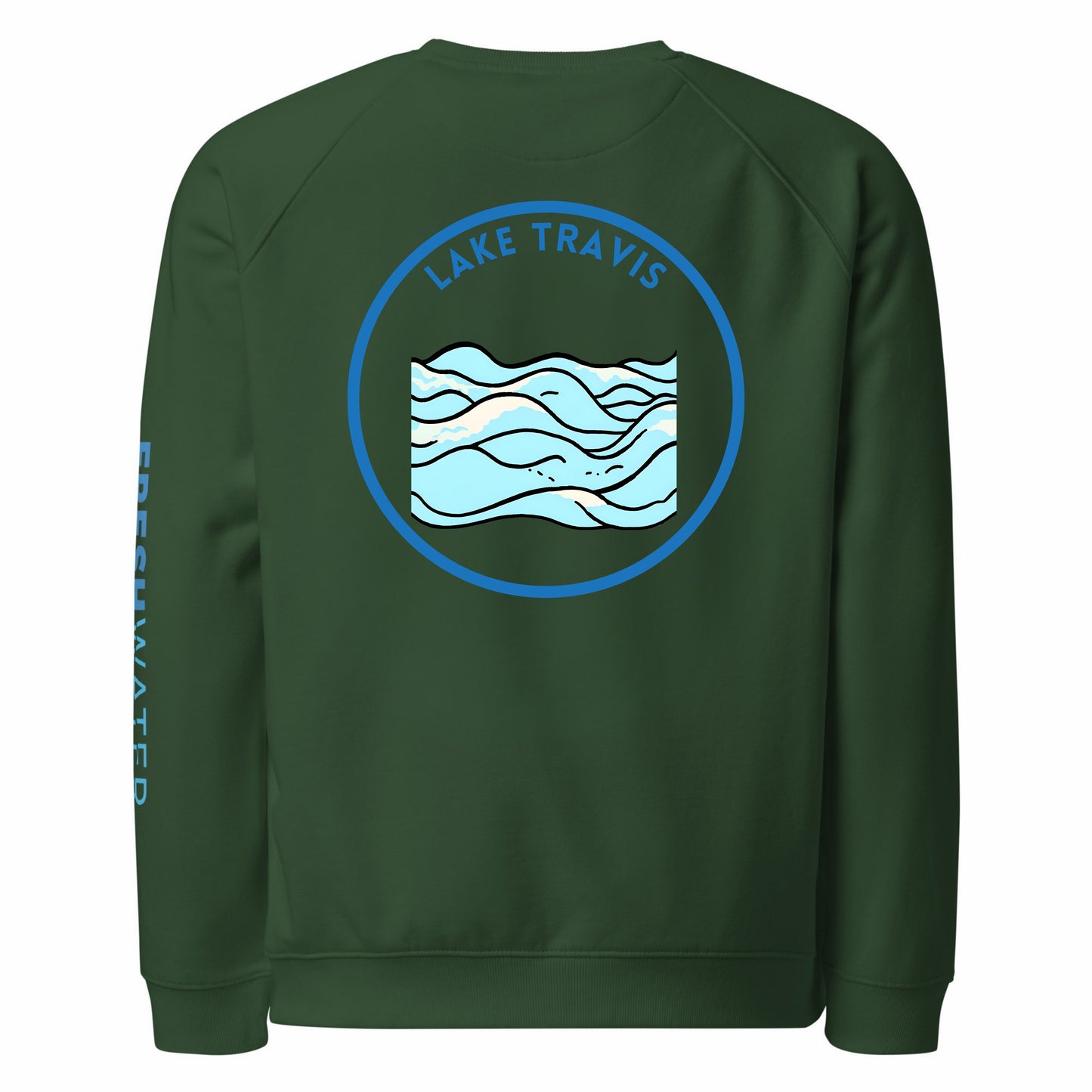 Lake Travis Premium organic raglan sweatshirt