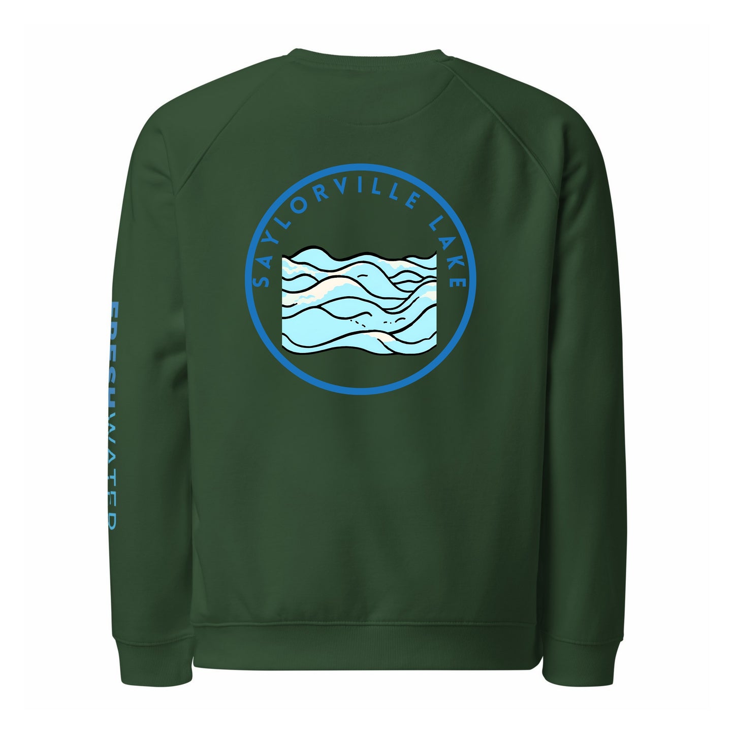 Saylorville Lake organic raglan sweatshirt