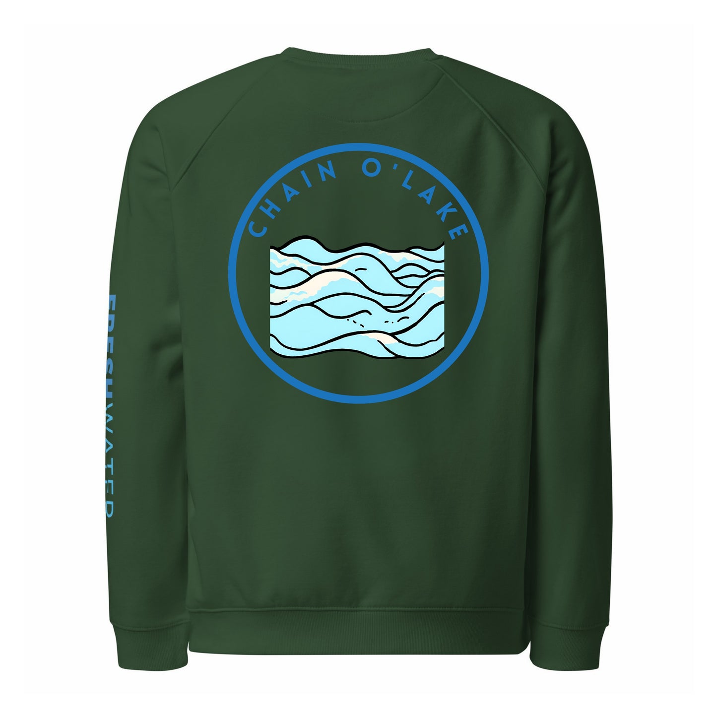 Chain O'Lakes Premium organic raglan sweatshirt