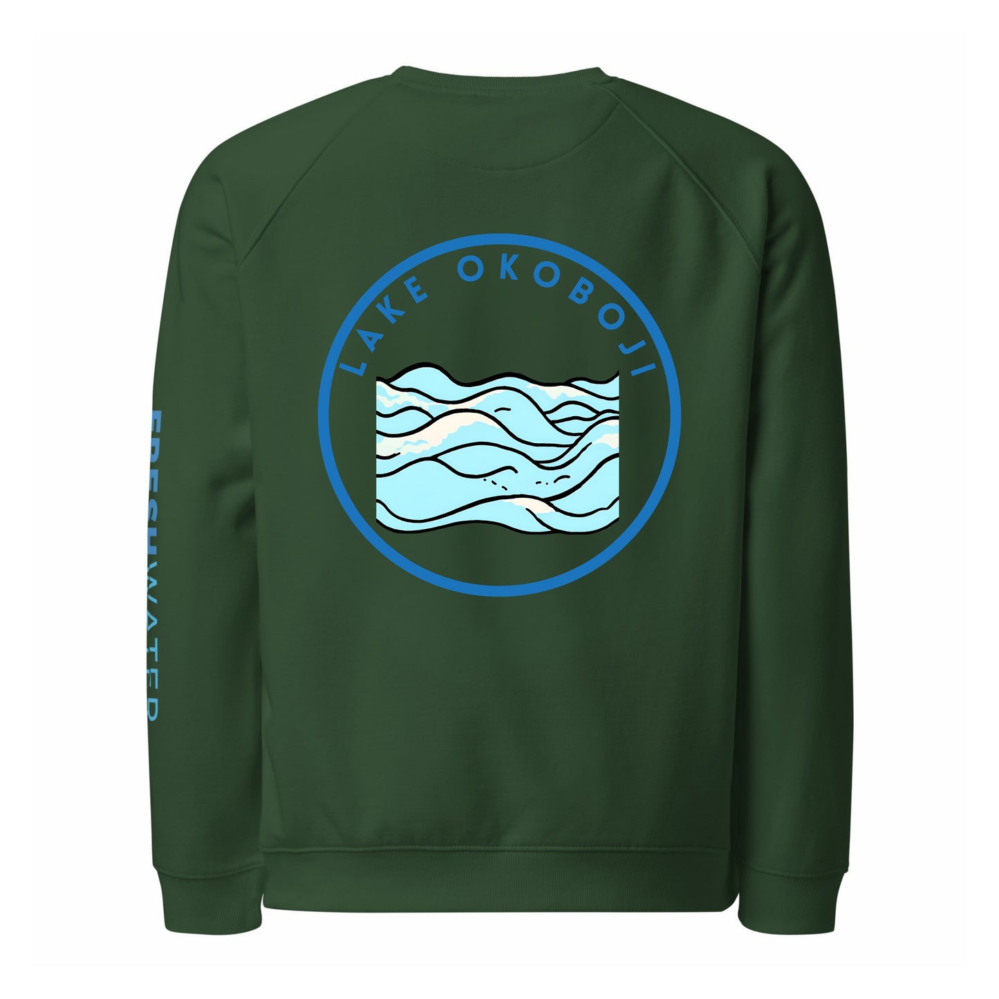 Lake Okoboji Premium organic raglan sweatshirt