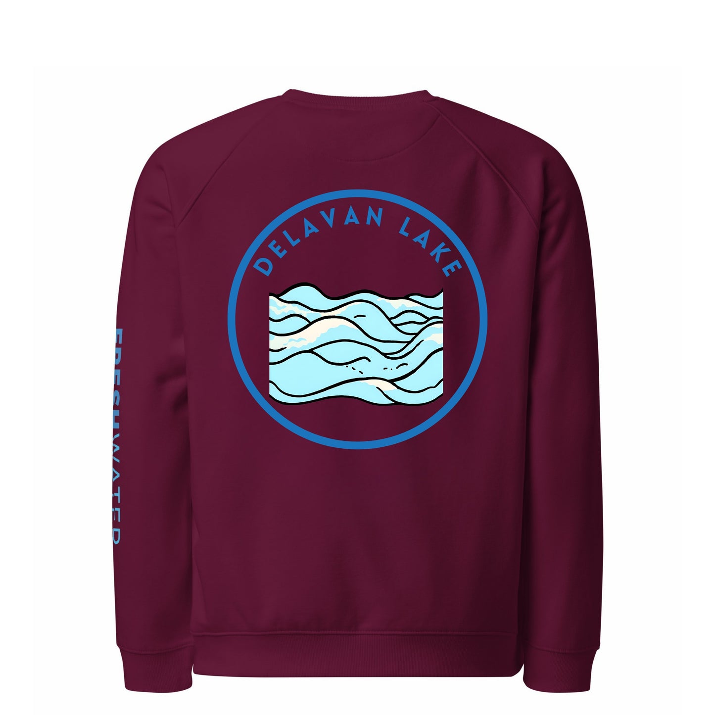 Delavan Lake organic raglan sweatshirt