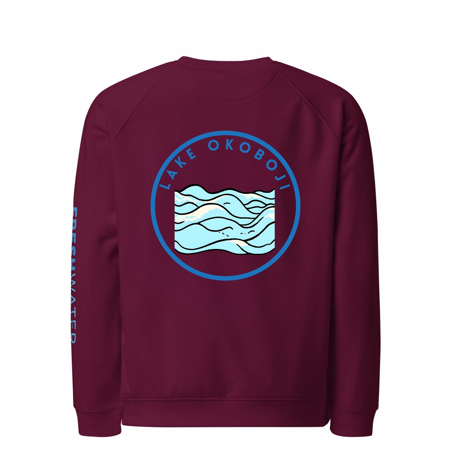 Lake Okoboji Premium organic raglan sweatshirt