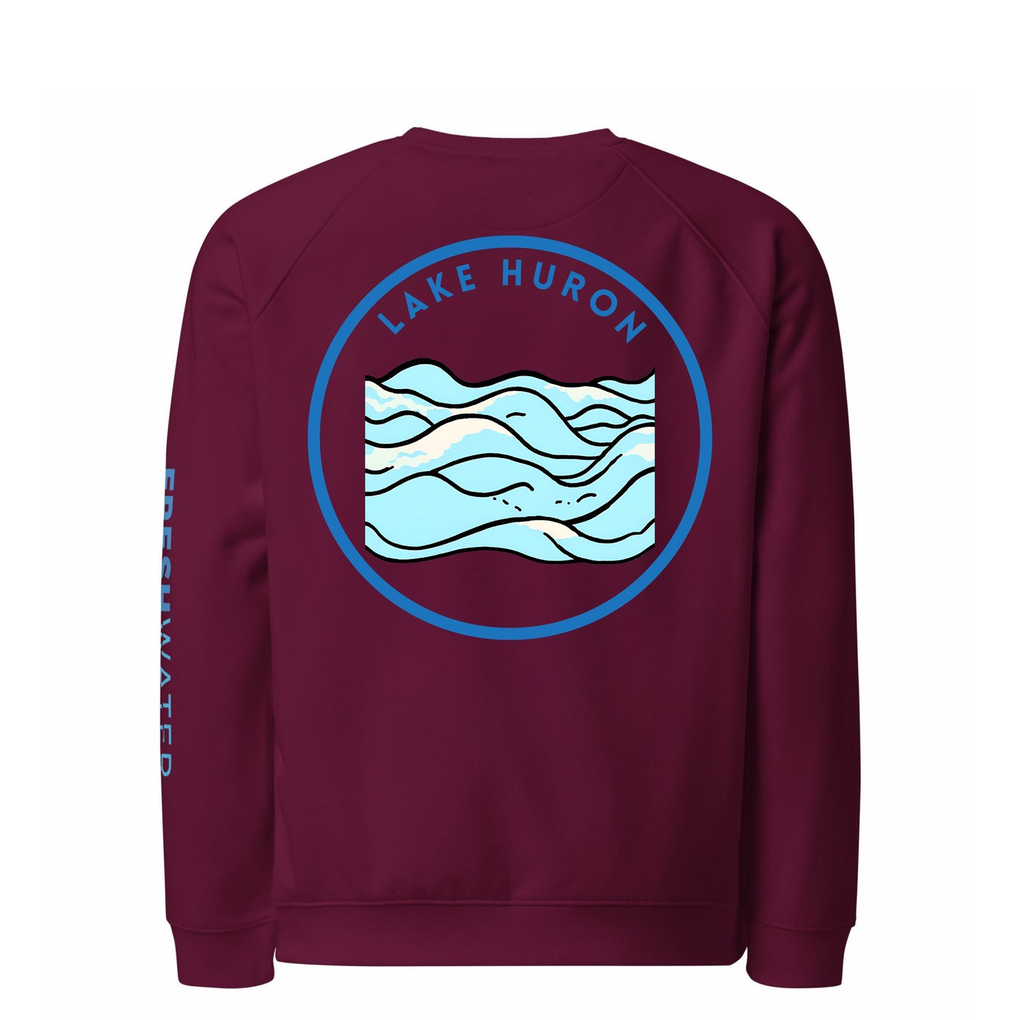 Lake Huron organic raglan sweatshirt