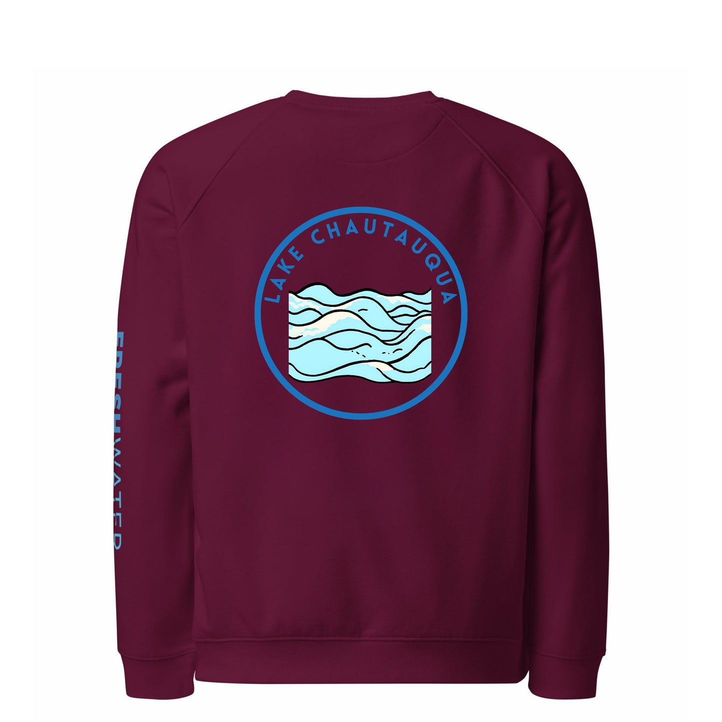 Lake Chautauqua organic raglan sweatshirt