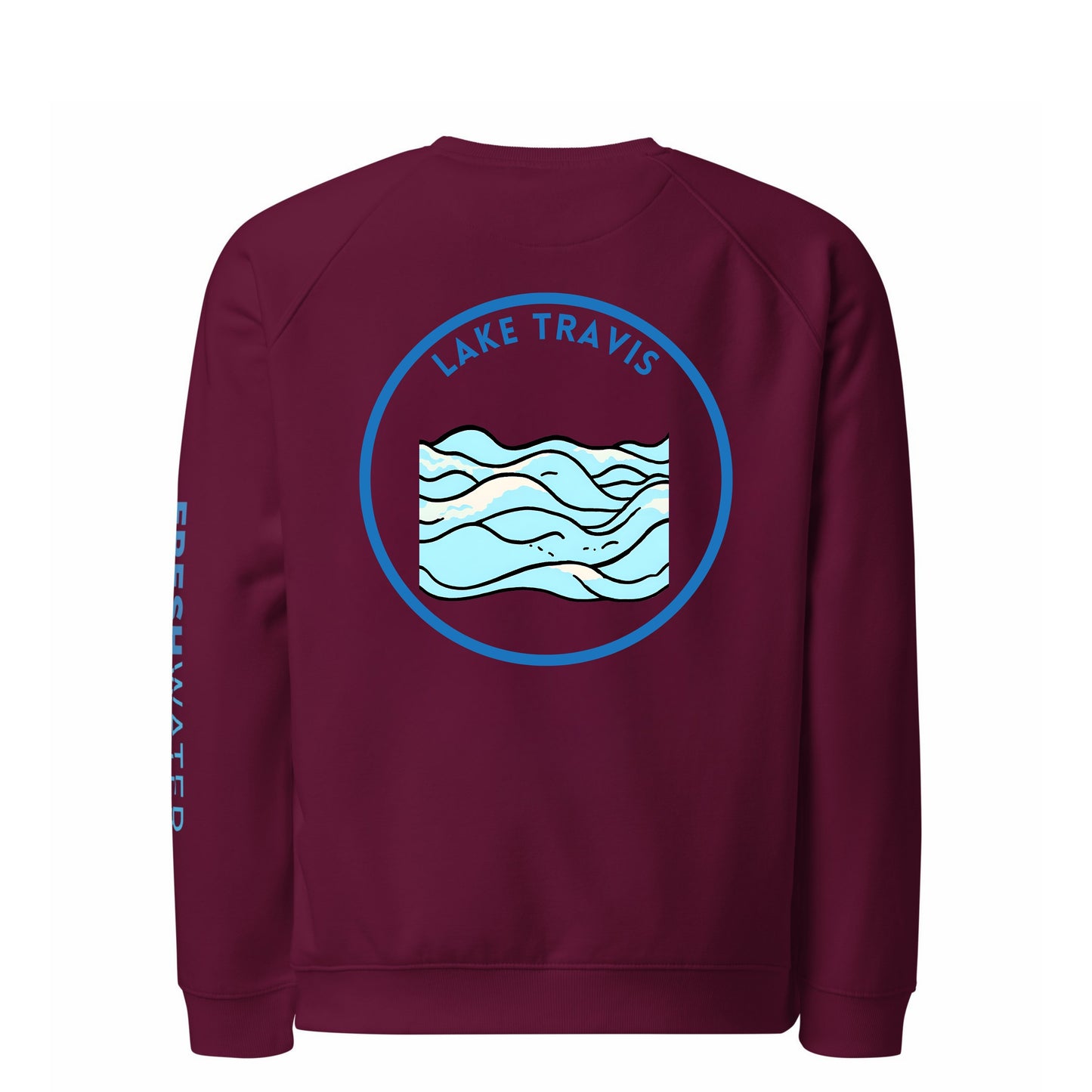 Lake Travis Premium organic raglan sweatshirt